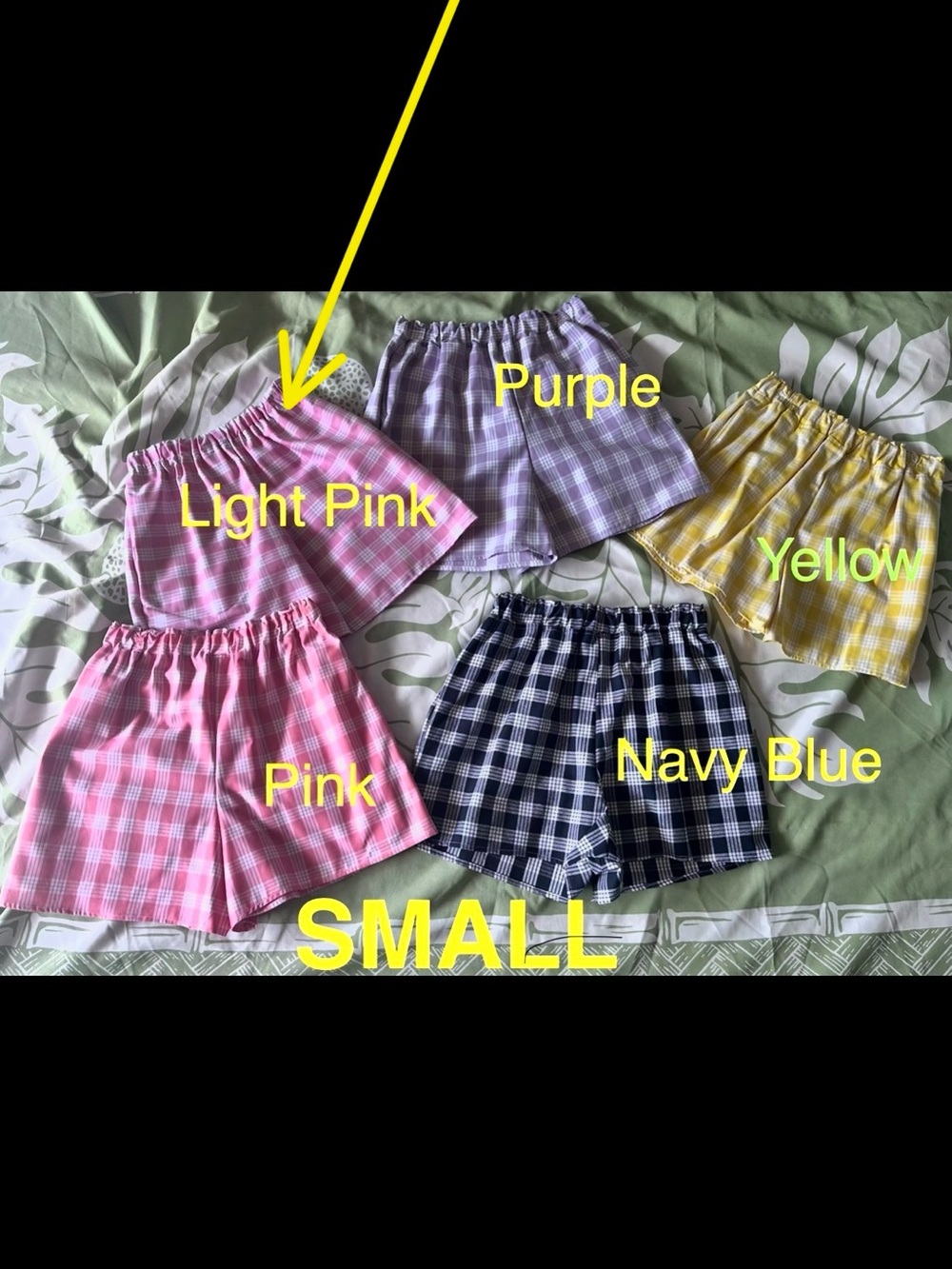 Palaka Hawaiian Plaid Elastic-Waist Lounge Shorts -size: Small color: light pink